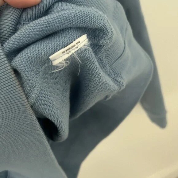 Polo Ralph Lauren Patchwork Logo Crewneck Sweatshirt – Baby Blue, Raw Hem - Picture 5 of 6